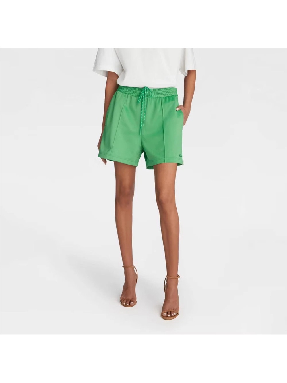 Women's Green Athletic Drawstring Shorts